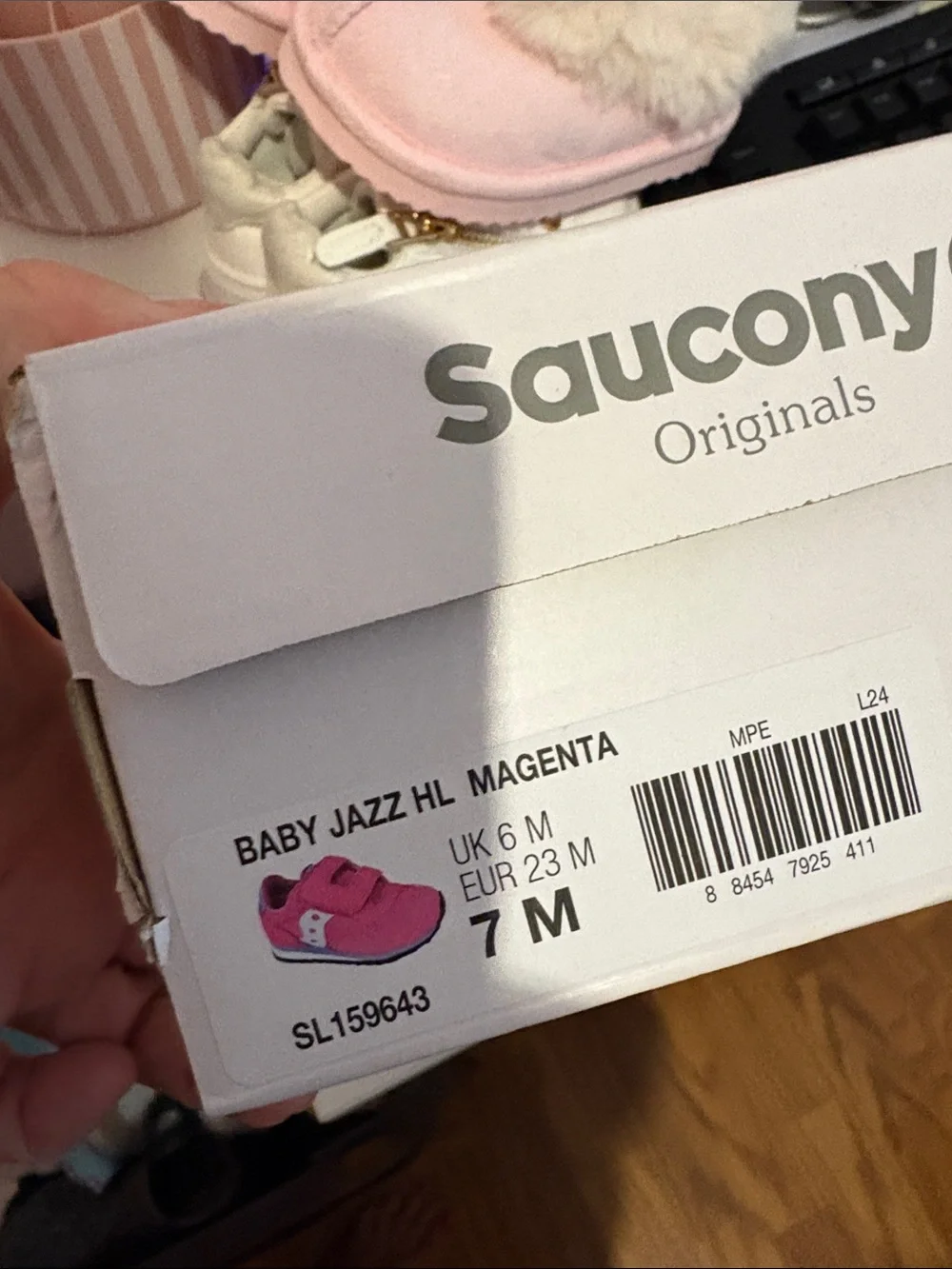 Saucony Kids Pink and Blue Hook-and-Loop Sneakers